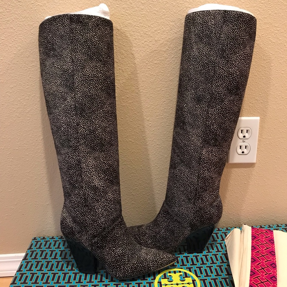 TORY BURCH LILA CALF HAIR KNEE BOOTS SIZE 7, 7.5, 8, 8.5